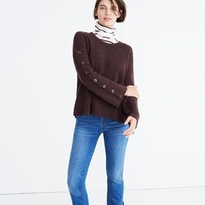 Madewell Button-Sleeve Pullover Sweater Sz L